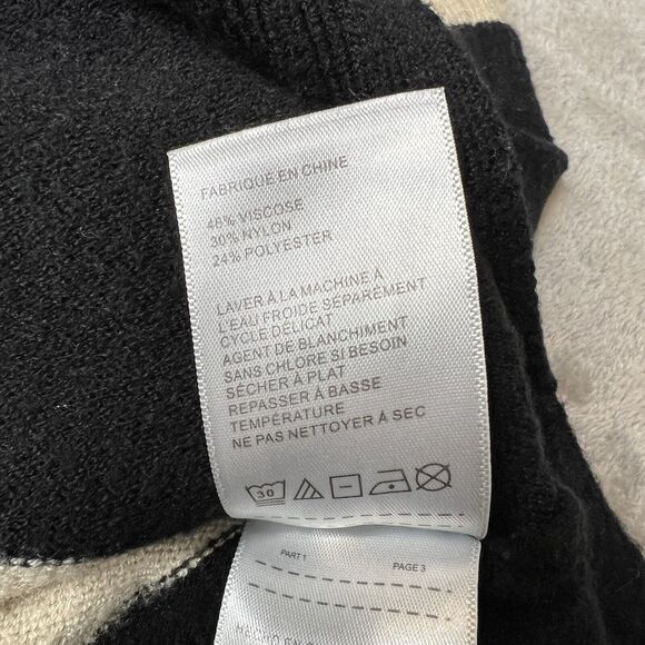 Ellen Tracy Sweater Women's XL Black Striped V-Neck Long Sleeve - Picture 6 of 8
